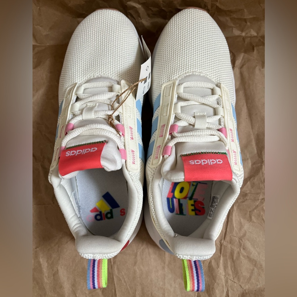 Adidas Womens Racer TR21 Off-White/Multicolor Size 7 Running Shoes - Picture 3 of 13